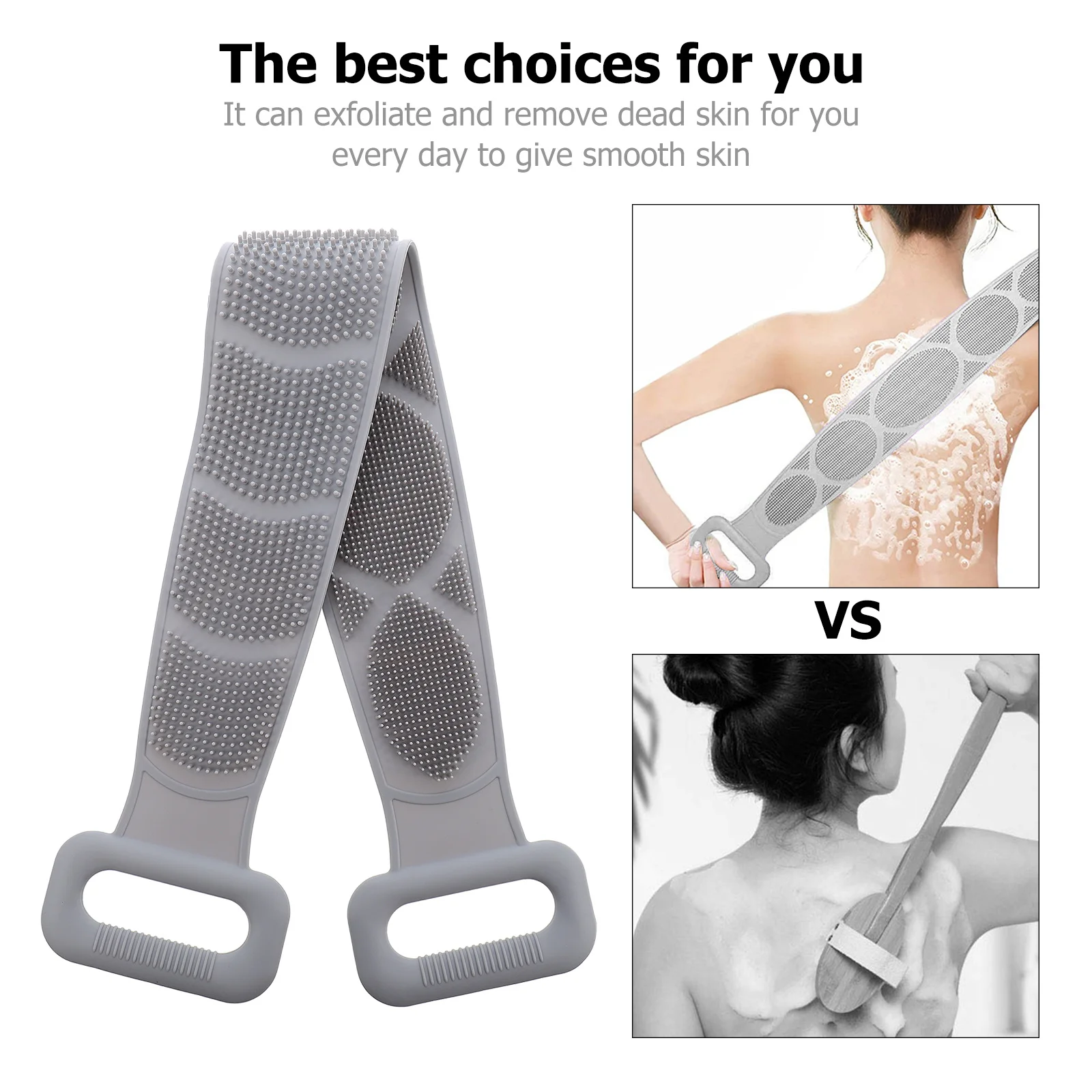 

Bath Towel Exfoliating Shower Scrubber Back-Pulling Strip Long Back Wash Strip Deep Cleaning Body Brush Tool