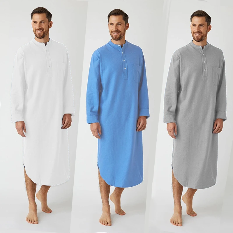 Long Shirts for Men, Muslim Robe, Long Sleeve, Arab Shirt