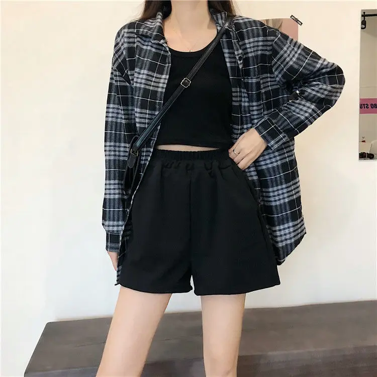 Plus size casual solto calças femininas cintura alta cor emagrecimento orts confortável respirável fibra de poliéster orts