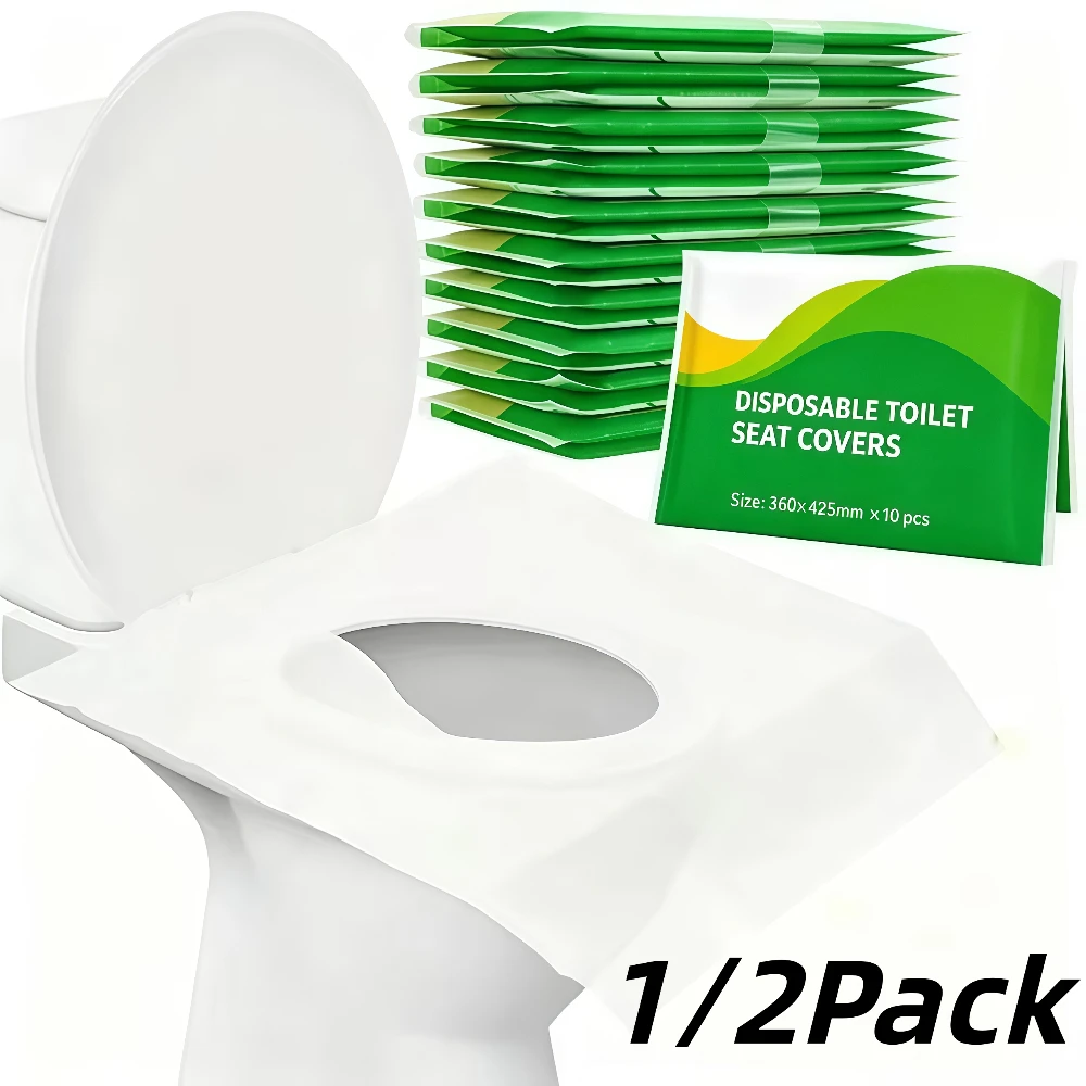 1/2Pack Disposable Toilet Seat Covers Individually Wrapped Waterproof Large Size Portable for Travel Hotel CampingPublicRestroom