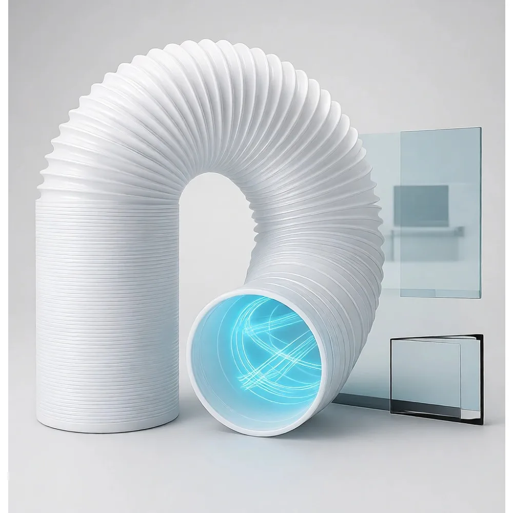 Portable 80 Inch AC Exhaust Hose 5.9 Diameter Anti Clockwise Thread Universal Vent Replacement