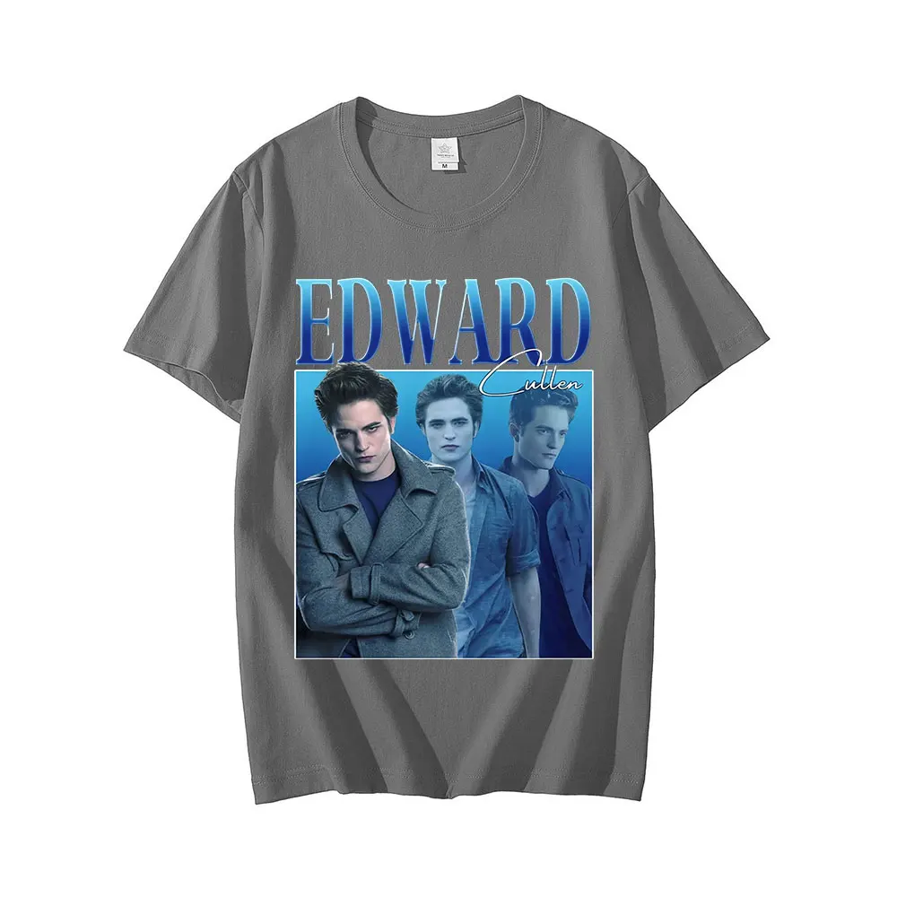 Edward Cullen T-shirt Cotton Hold on Tight Twilight Saga Robert Pattinson T-shirts Summer Men Oversized Tee Shirt Unisex Tops