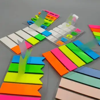 100 fogli pubblicati Blocco note per notebook con note adesive trasparenti Note adesive trasparenti Schede indice Segnalibro Articoli di cancelleria per ufficio