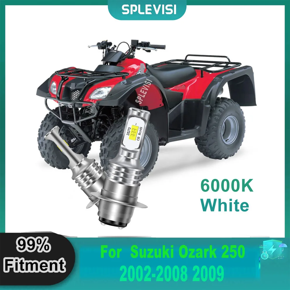 

H6 LED Headlight Bulb White - Improved Light Output and Performance For Suzuki Ozark 250 2002 2003 2004 2005 2006 2007 2008 2009