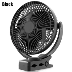 Ventilateur de bureau USB aste, portable, à clipser, 4 vitesses, faible bruit, ventilateur de cowculation à air, 10000mAh, 8 pouces, adapté au bureau à domicile