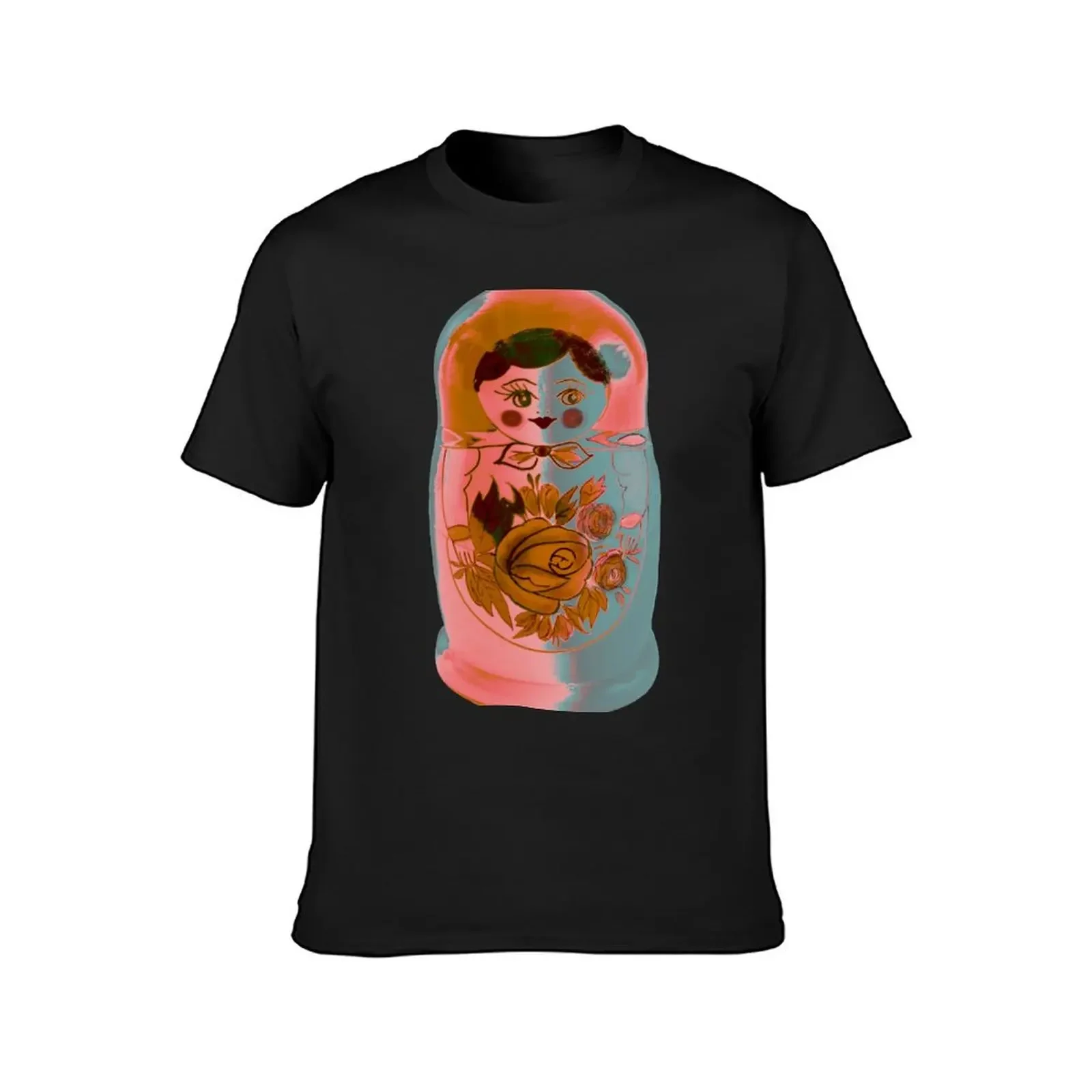 Pop Art Matryoshka on Rusty Plum T-Shirt animal prinfor boys custom t shirt customizeds boys whites t shirt men 100℅ cotton