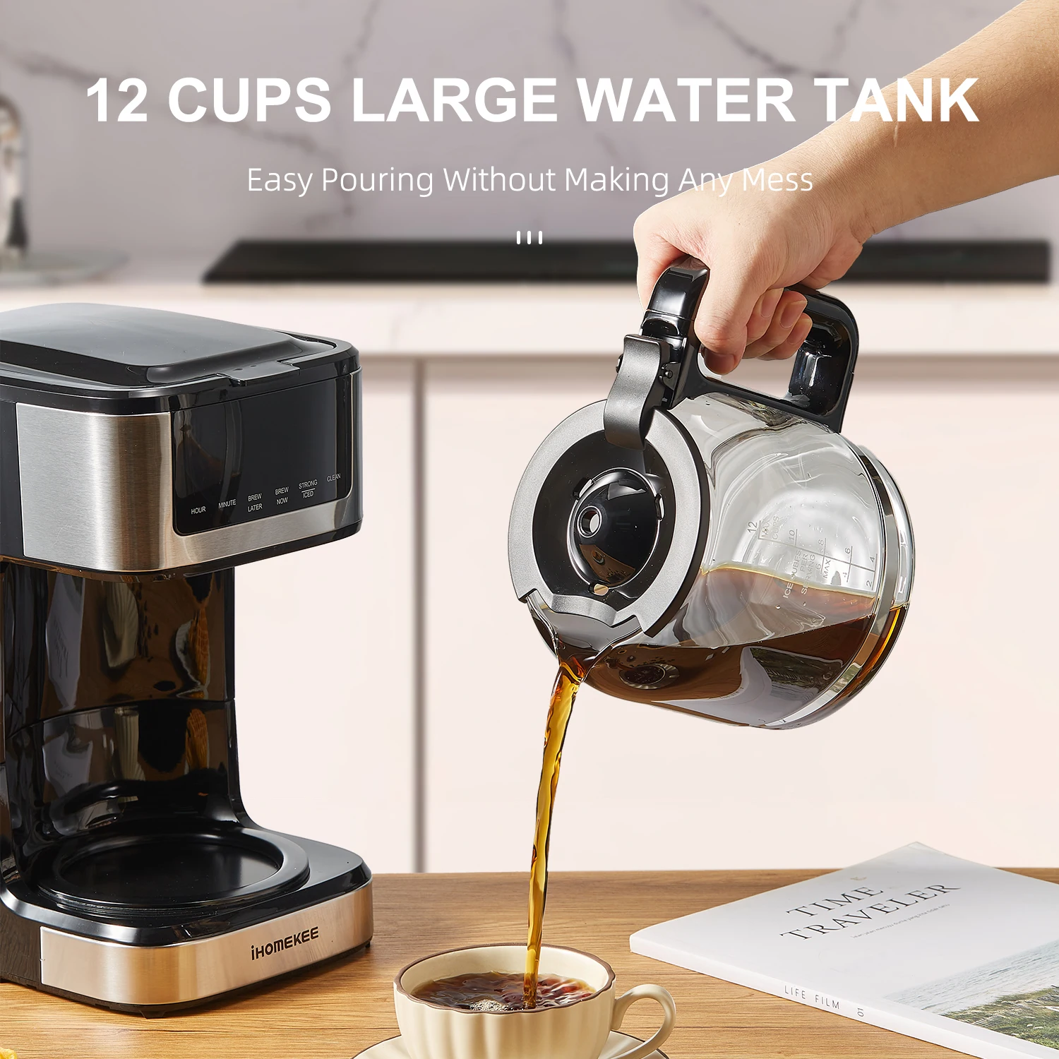 Programmable Drip Coffee Maker 12 Cup With Iced Coffee Function