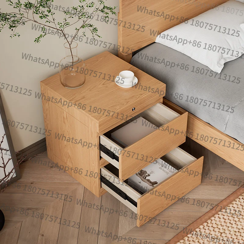 

Lhidden wooden bedside table multifunctional hidden bedside storage safety locker for house bedroom black nightstands home