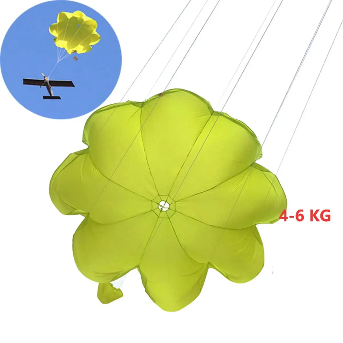 4-6KG Model Aircraft Parachute Ejection Umbrella with Lanyard for RC Aircraft FPV Drone Outdoor UAV Landing Protection