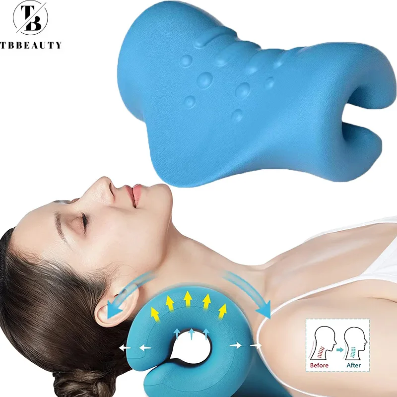 

Neck Shoulder Relaxer Neck Stretcher Cervical Spine Traction Device to Relieve Fatigue Pain Neck Massage Pillow Tissue Massager