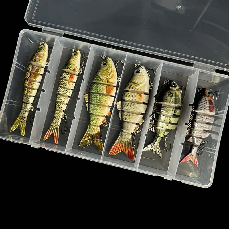 

6pcs 3 Styles 6/8 Segment Multi Jointed Fishing Lure Sinking Swimbait Artificial Wobblers Crankbait Hard Bait Pesca Tackle