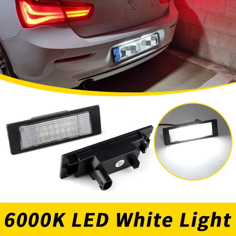 2PCS LED License Number Plate Lights Canbus For Mini Cooper R55 R60 R61For BMW E63 E64 E81 E87 F06 F12 F13 F20 Z4 E85 E86 E89
