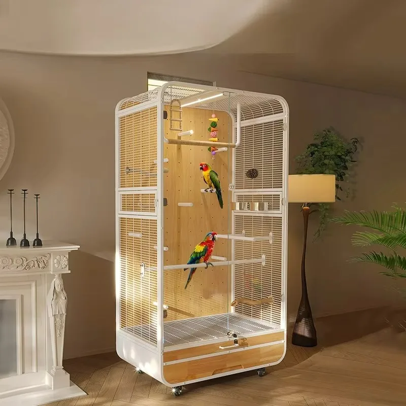 

Luxury Large Cage Wood Steel Parrot Villa Bird House Customizable Eco Friendly Indoor Outdoor