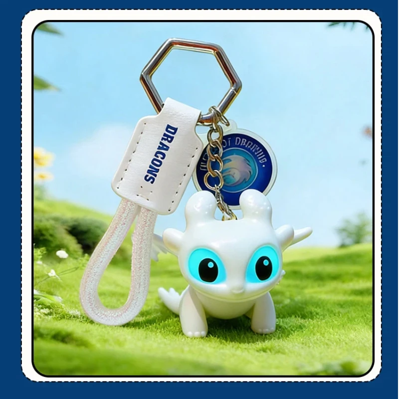 

Genuine Dragon Taming Master Toothless Night Sha White Light Sha Keychain Car Backpack Pendant Eyes Shine Bright Festival Gifts