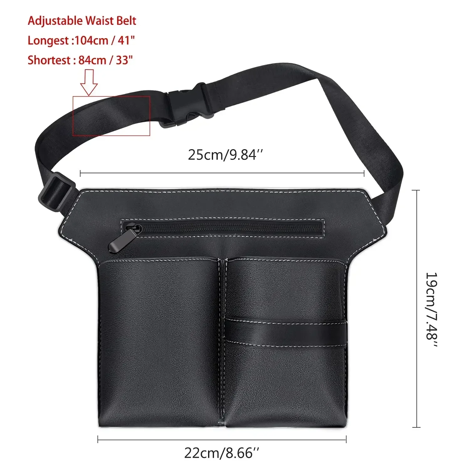 2024 NEW Hair Scissor Bag Clips Comb Case Hairdressing Barber Holster Bags Holder Tool Salon Waist Pack Belt PU Leather Bag