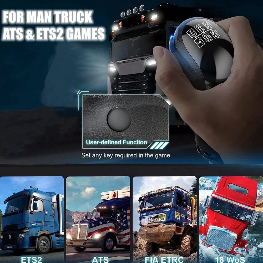 USB Truck Simulator Shifter, Gear Shift Knob For ATS ETS2 PC Racing Sim Shifter For Logitech G923 G29 G27 G25 Thrustmaster TH8A