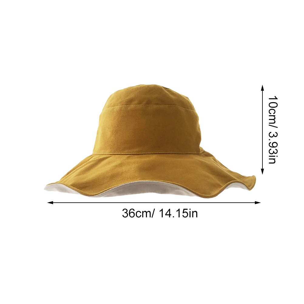 

Sun Hat UV Protection Bucket Cap Hats Double-sided Wear Fisherman Wide Brim Outdoor Activities Beach Summer Style