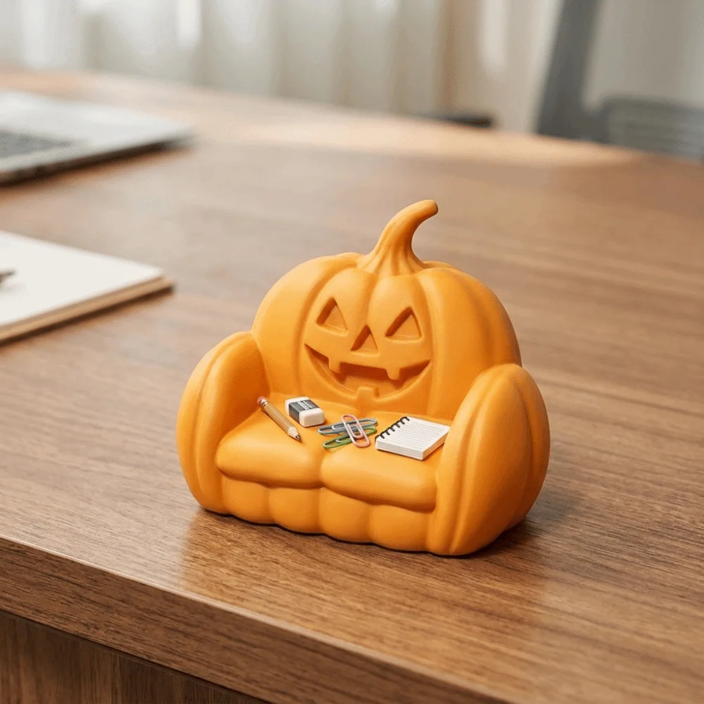 Plastic 3D Printing Pumpkin Decorations Realistic Spooky Design Pumpkin Sofa Ornaments Vintage Gothic Handicraft