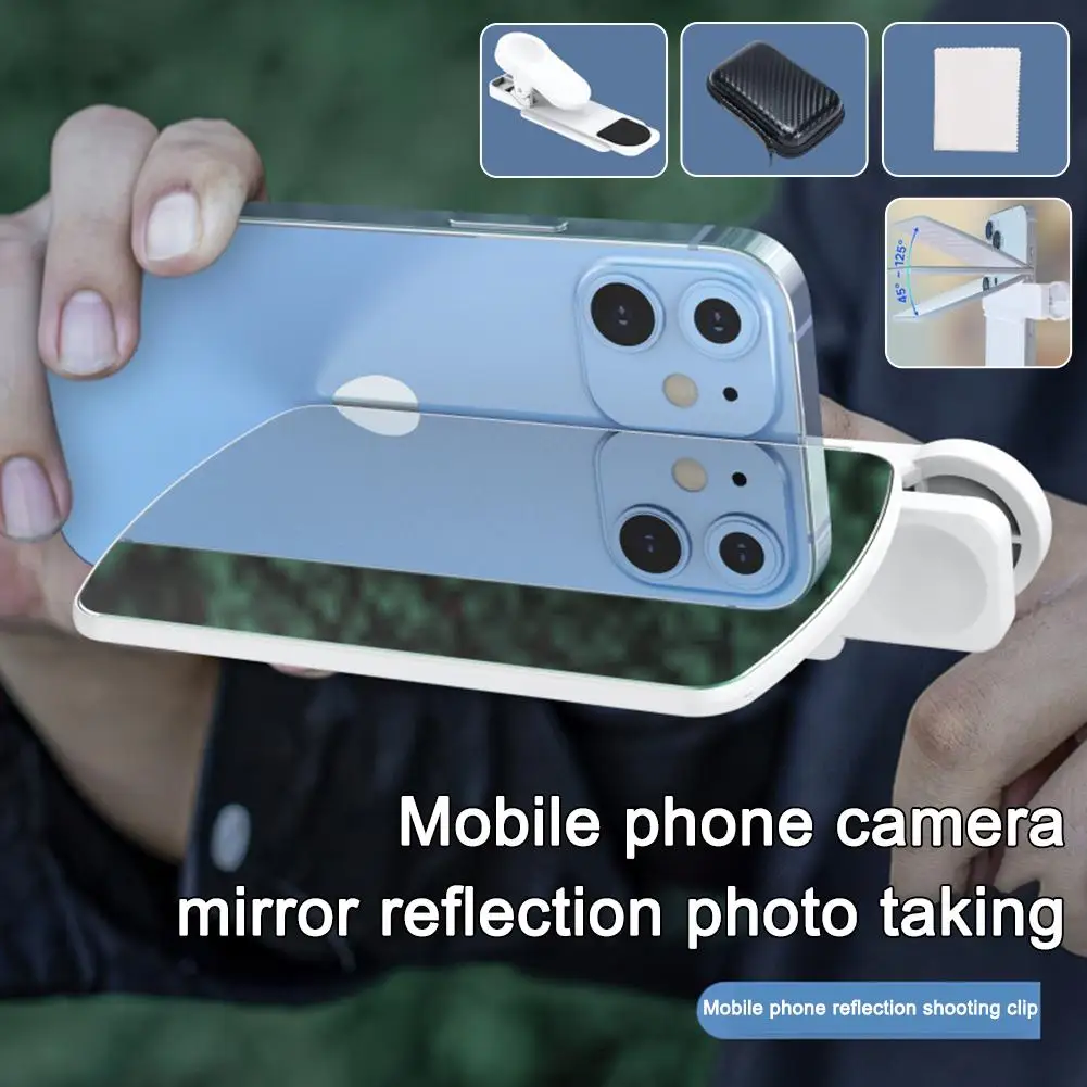 Adjustable Smartphone Camera Mirror Reflection Clip Kit For IPhone & All Phones HD Glass Reflection Mirror For Creative Pho W3I9