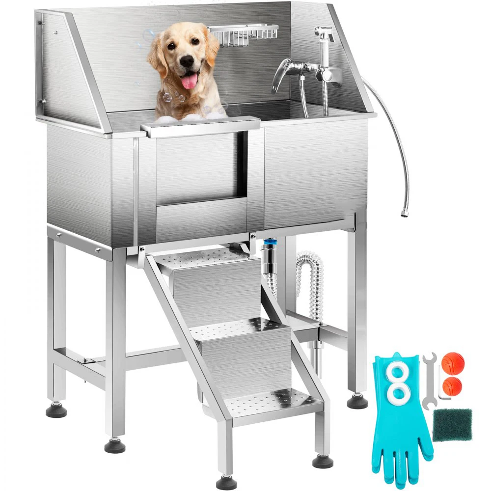 

Dog Grooming Tub Washing Pool Pet Shop Large Dog Bathtub 304 Stainless Steel Dog Bathing Tub