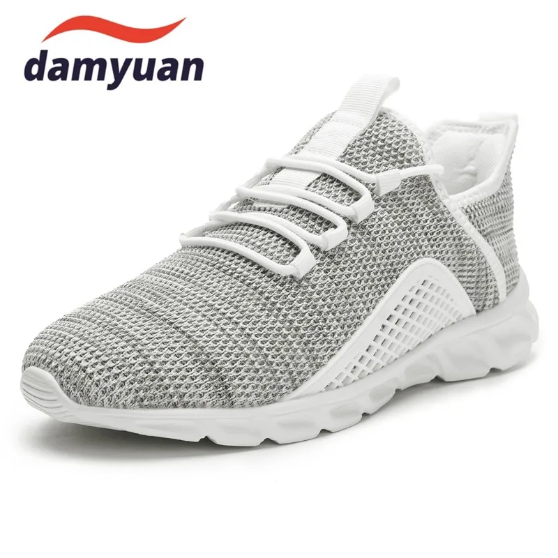 Damyuan Fashion Men Sneakers Elevator Shoes Comfortable Breathable Walking Shoes Lace-up Tenis Zapatillas de Hombre Size 39-46