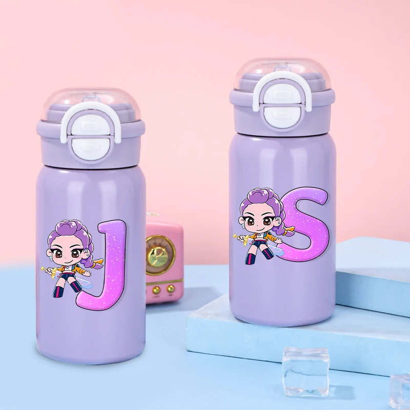 

K-pop Demon Hunters Stainless Steel Insulated Cup for Women Anime Cartoon Fashion Water Cups Students Portable Draw Cup Gifts