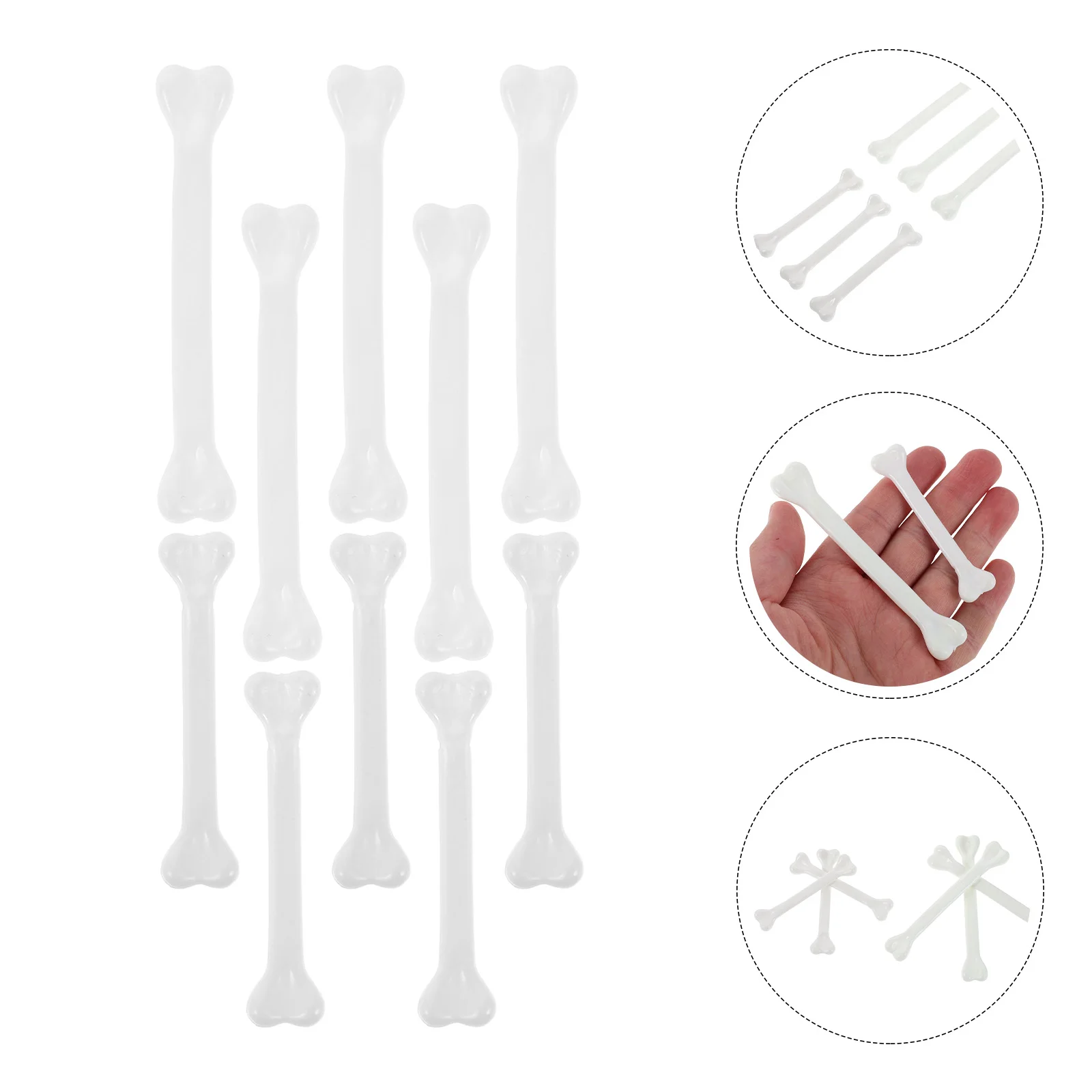

30pcs Plastic Bones With Hanging Holes Realistic Fake Bone Props For Indoor Outdoor Decorations Skeleton For Party Halloween