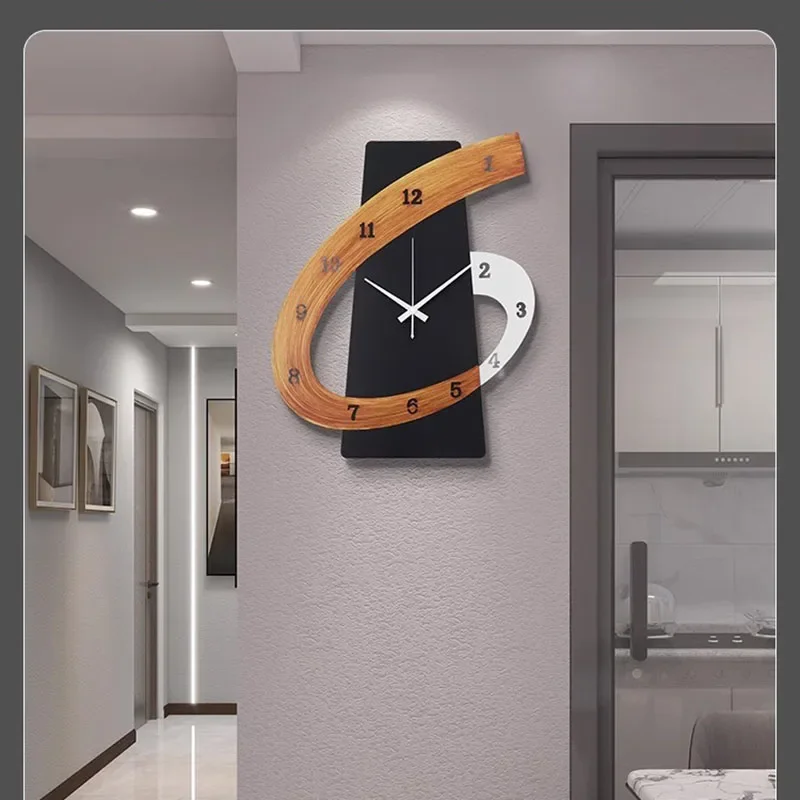 

Scandinavian Wall Clock Modern Wall Mounted Silent Decor For Living Room Bedroom Entryway Home Decor Oversized Nordic Timepiece