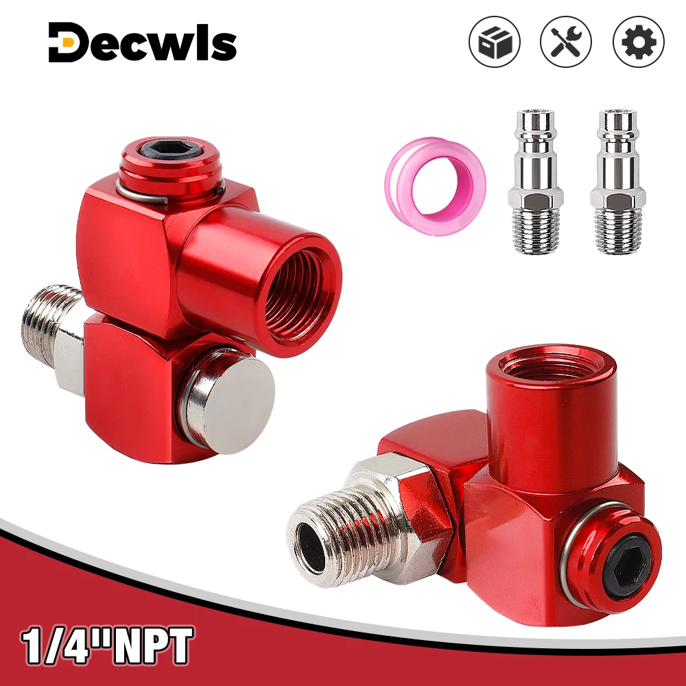 

1/4" NPT Connector, 360° Swivel Air Hose Connector,Home Air Pipe Interface, Air Compressor Accessories,Air Tools, Pipe Interface