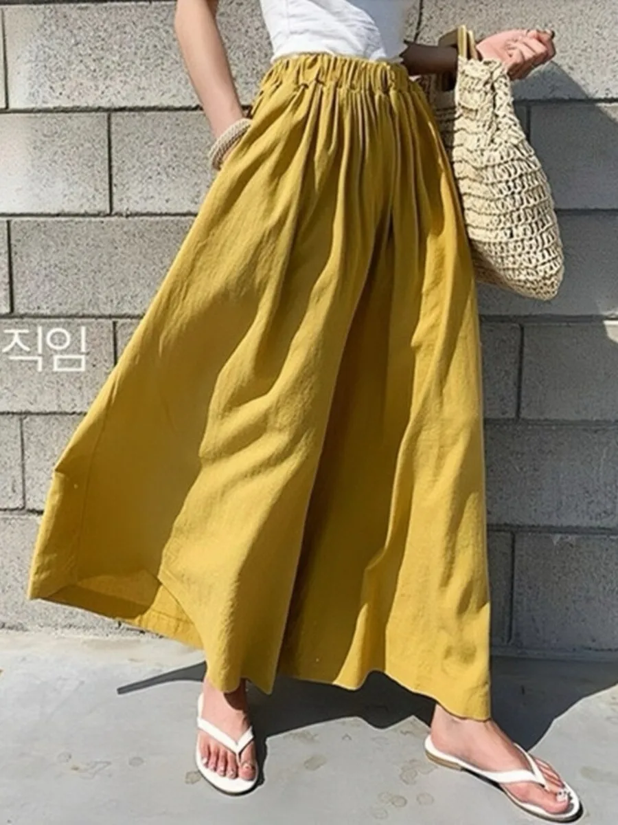 

Новые женские повседневные брюки-палаццо с высокой талией, свободного кроя, модные, летние, в стиле кэжуал