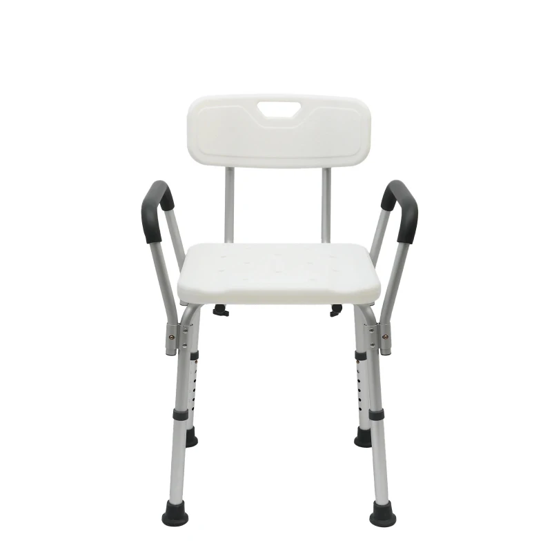 

Shower Chair Adjustable Height Backrest Bathroom Non-slip Bath Chair Seat Shower 73-83.5cm For Elderly Squat Toilet Stool