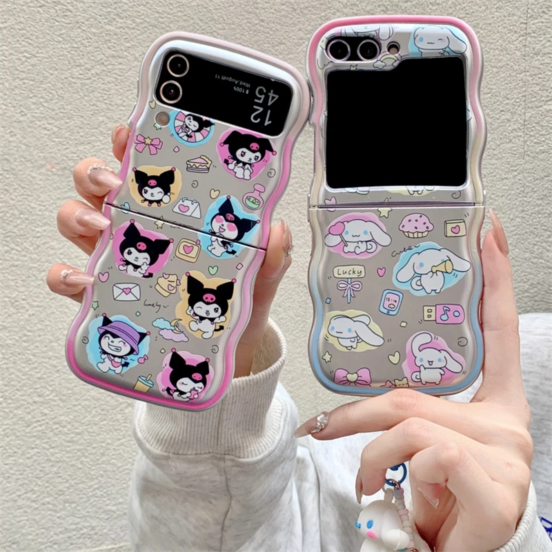 

Cartoon Anime Phone Case for Samsung, Sanrio Kuromi Cinnamoroll, Soft Bumper,Hard Cover Shell, For ZFlip3,ZFlip4,ZFlip5,ZFlip6