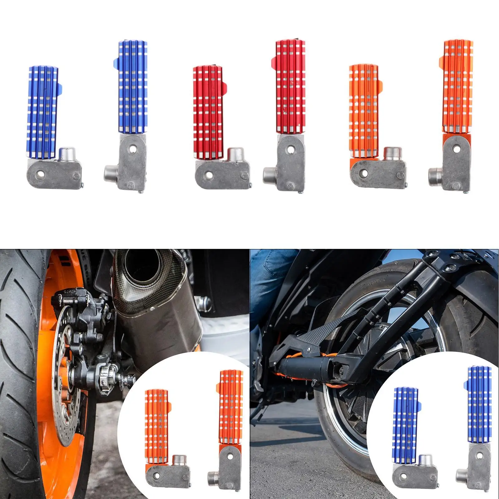 

2 шт. подножки для мотоциклов, нескользящая педаль, складные подножки, аксессуары, крепление, прочные запасные части, простая установка