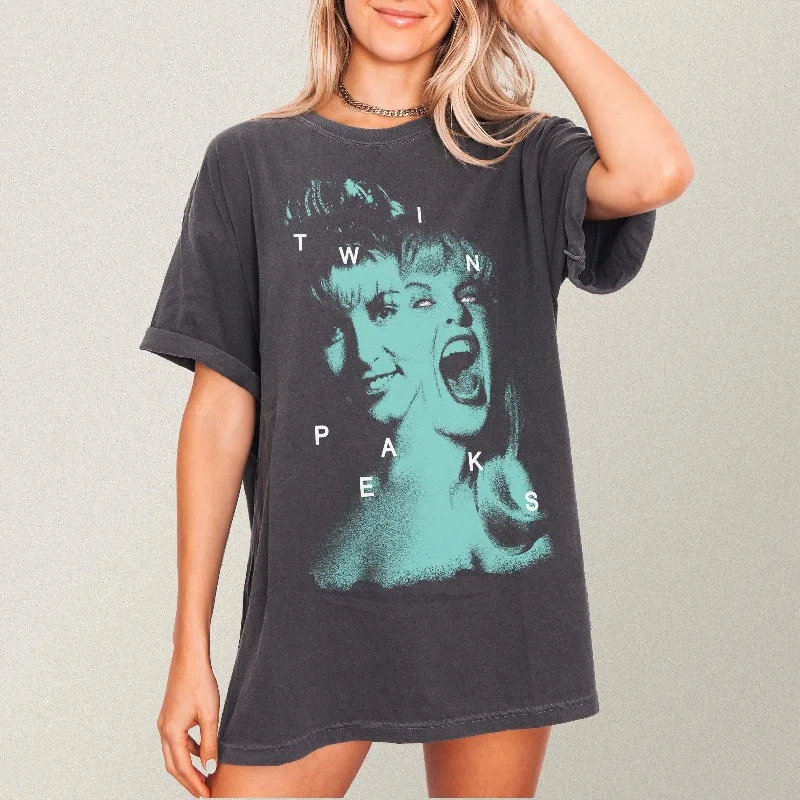 Laura Palmer Twin T-Shirt, Retro Peaks TV Show Grunge Graphic Tee Movie Tee Men's Women Tops Short Sleeve Oversized Loose Tee