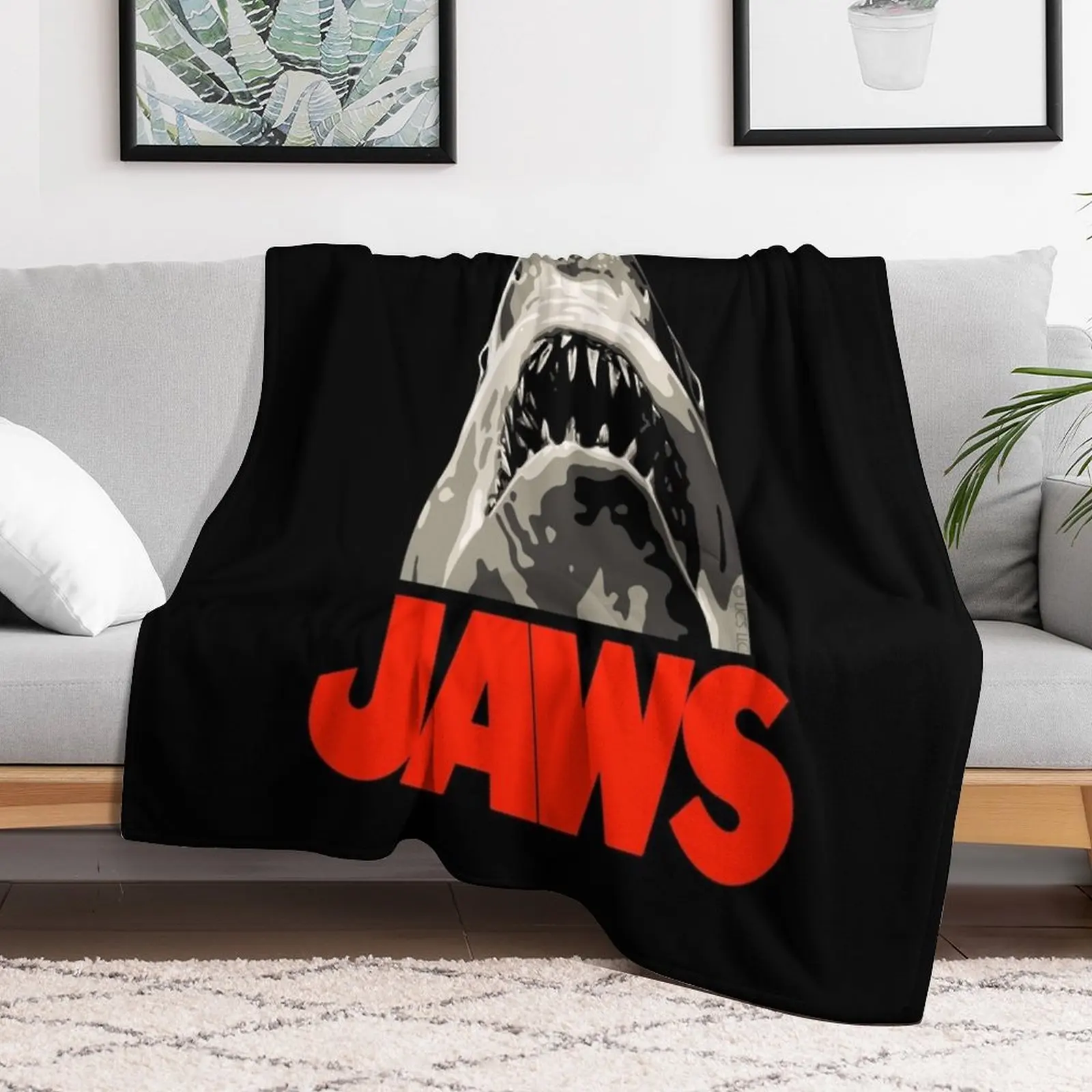 JAWS - Great White Shark Throw Blanket Travel Furry Polar Blankets