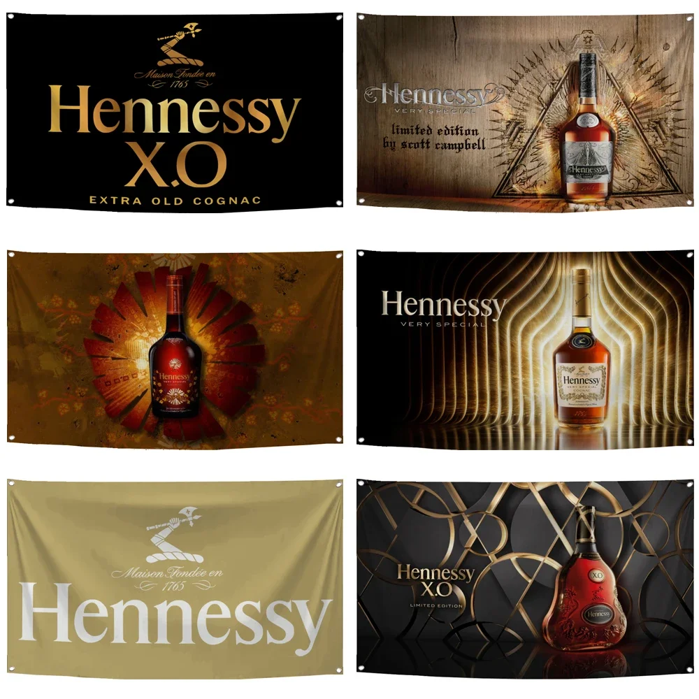 2×3ft 3×5ft Hennessys Flag Polyester Digital Printed Beer Tapestry Curtain For Decor