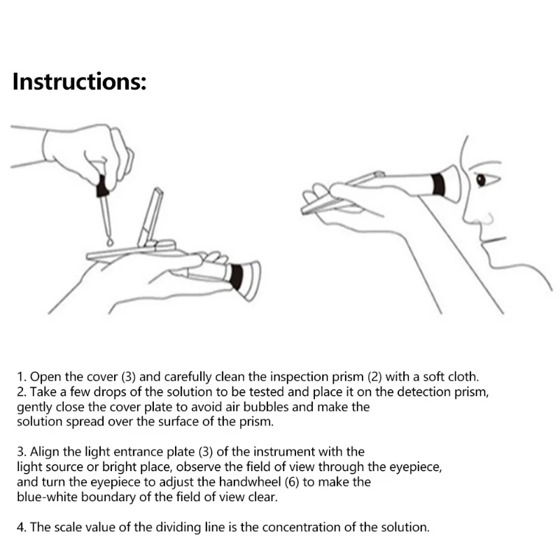 جهاز قياس تركيز مقياس الانكسار جهاز اختبار بركس 0-90% لتعويض درجة الحرارة التلقائي