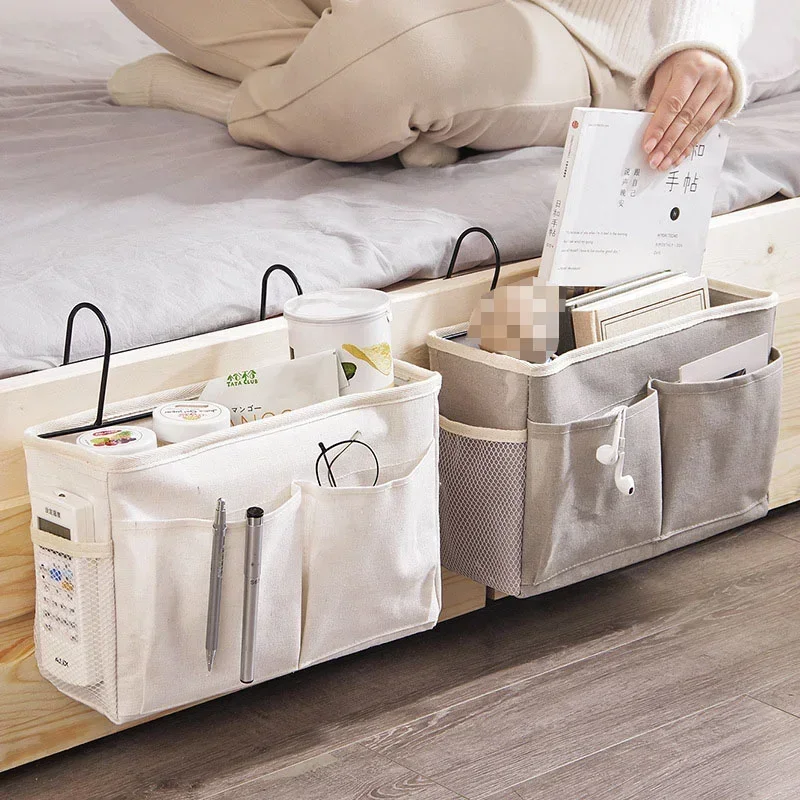 Bedside Storage Bag Dormitory Hanging Storage Pouch Multi-Functional Sundry Canvas Organizer Bedroom Magazine Storage Mommy Bag