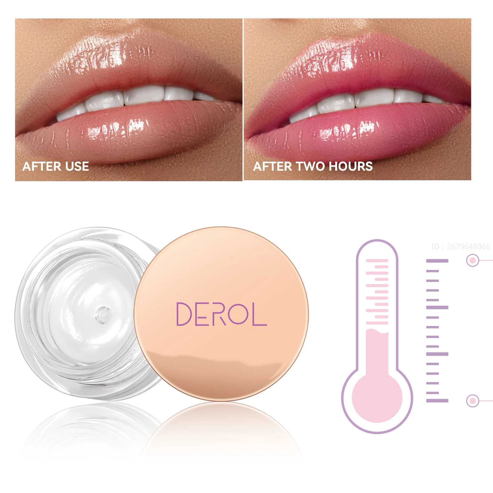 Temperature Gradient Powder Blusher Lip Cream Color Changing Transparent Powder Blusher Long Lasting Moisturizing Lip Gloss