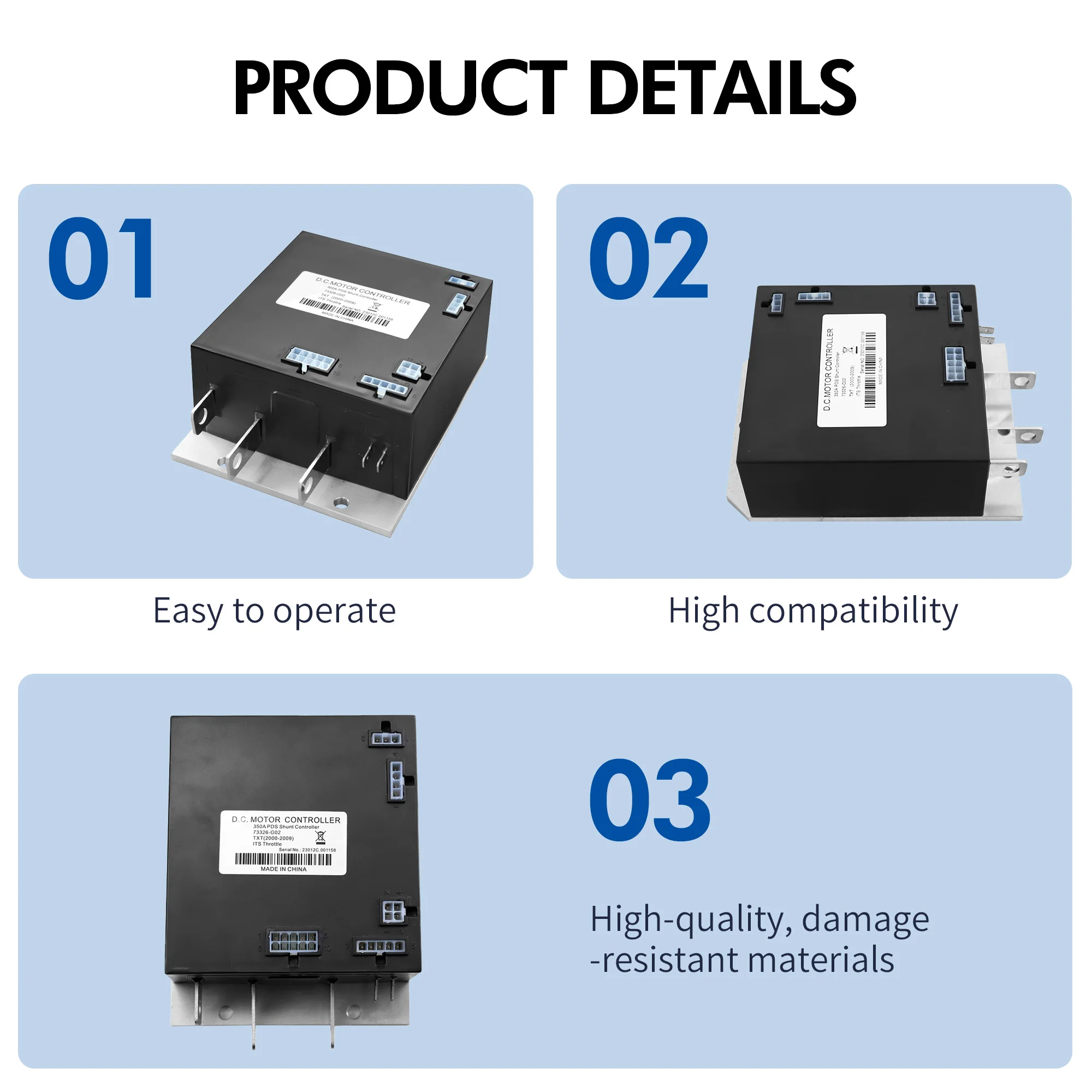 73326-G02 36V 350A ITS Regolatore di velocità del motore 609083 per carrello da golf EZGO TXT 2000-2009