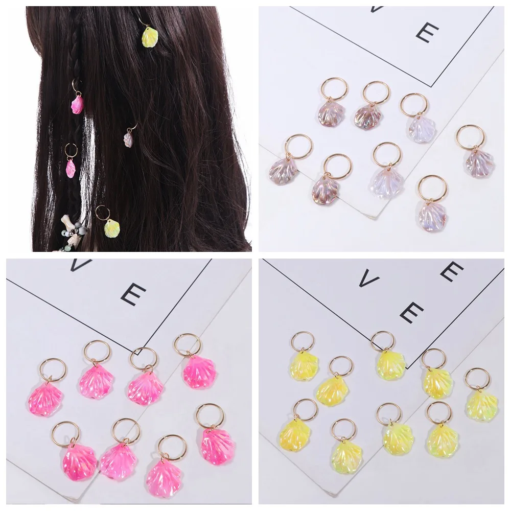 20pcs Metal Cuff Clips Shell Hair Rings Set Hair Braiding Headwear Dreadlocks Beads Dirty Braids Adjustable Hair Braid Tubes