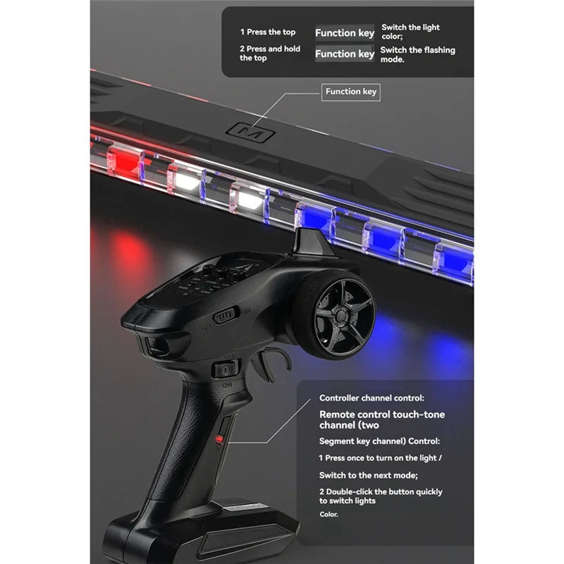 

Model Roof Light Marker Light 7 Colors And 12 Modes Multi-Color Adjustable DIY Modified Remote Control Model Accessories