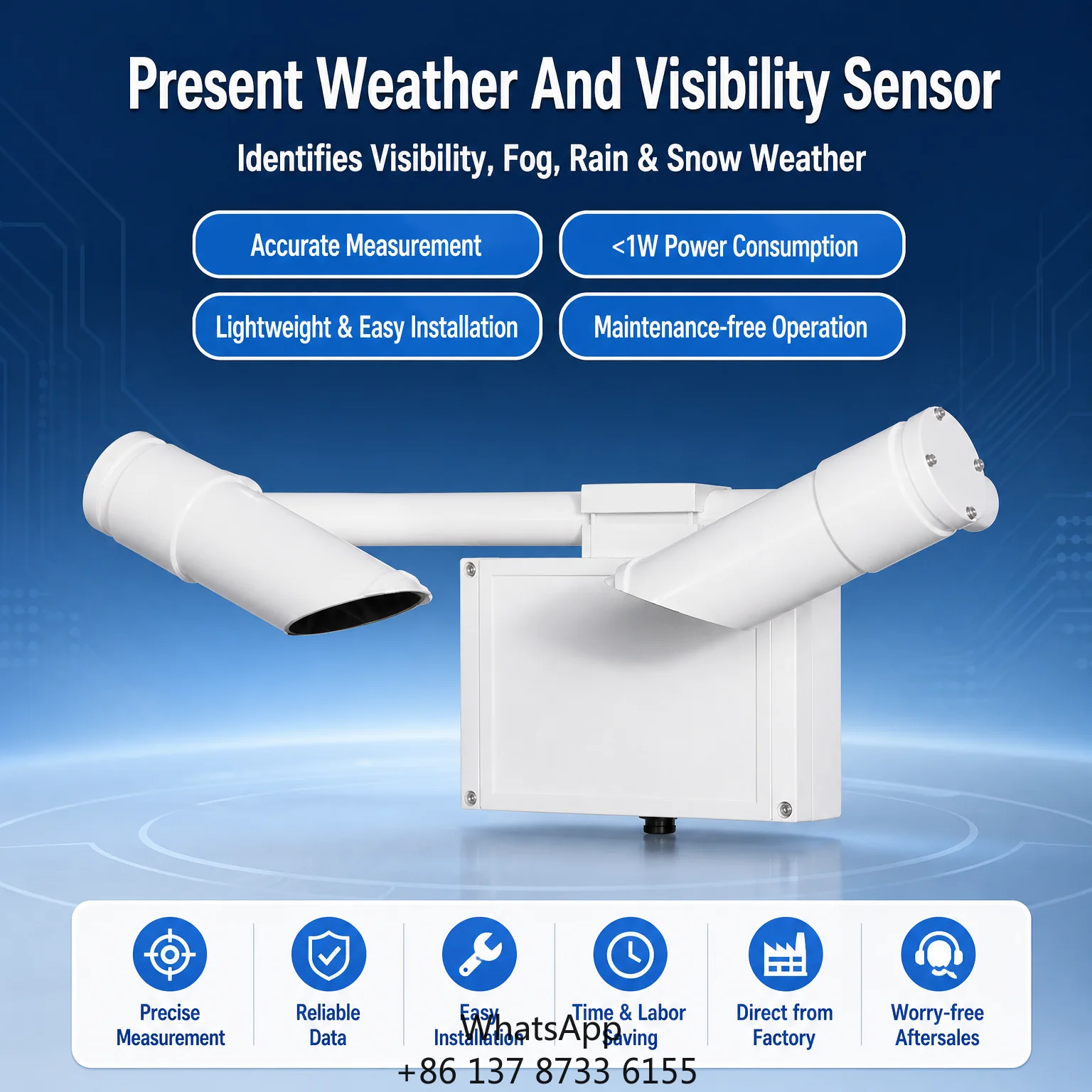 Automatic Intelligent Road Meteorological Visibility MOR Range Traffic Weather Phenomenon Monitoring Detection Visibility Sensor