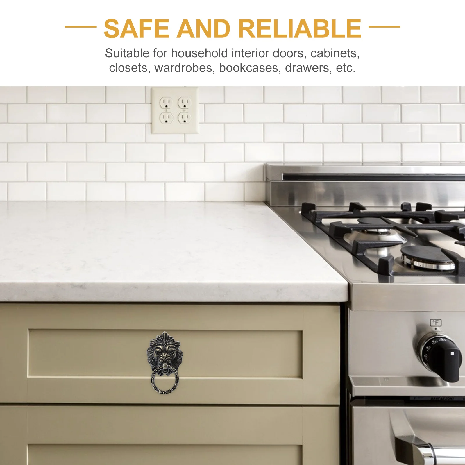 

4pcs Lion Head Design Pull Handle Zinc Alloy Cabinet Knob For Drawer Wardrobe Closet Furniture Replacement Chinese Style