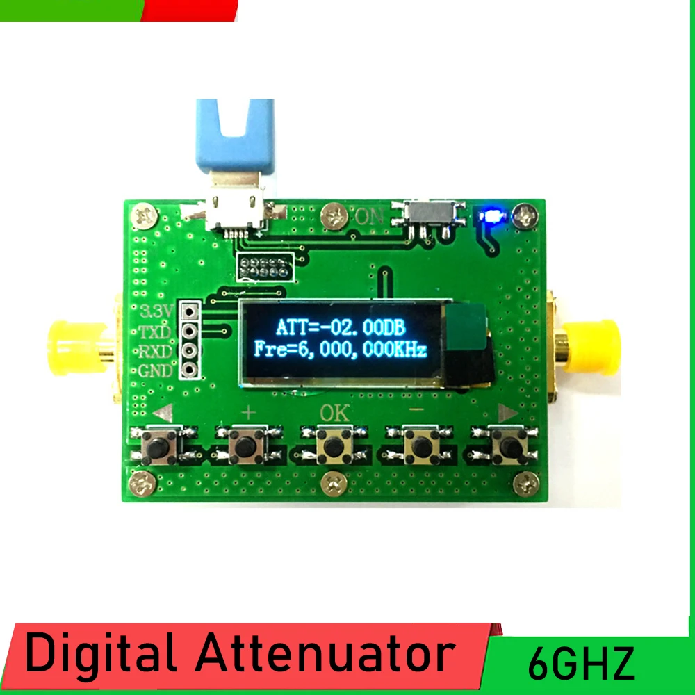 atenuador digital rf 30db step 025db atenuador digital pogrammable atenuador oled display para rf radioradioradioamadorismo amplificador lf6ghz 01