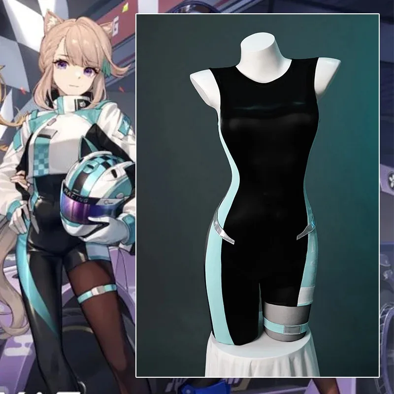 

dd54ROLECOS оригинальный Genshin Impact Race Queen наряды игра Lynette гоночный костюм Хэллоуин женский косплей костюм