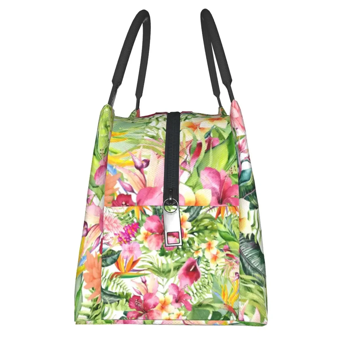 Bolsa de almuerzo de flores brillantes, fiambrera de diseño gráfico Floral Hawaiano Tropical, bolsa enfriadora de viaje, bolsas de comida