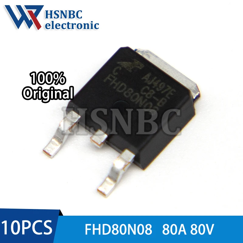 

10PCS FHD80N08 80N08 FHD80N08C TO-252 80A 80V N-channel Power MOSFET Transistor 100% New Original