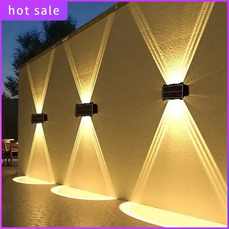 

A26I-Solar Outdoor Wall Light Waterproof Garden Decor Lights Up Down Light Wall Waterproof External Wall Washer Solar Lamp