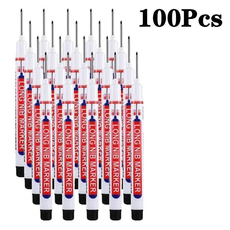 5-100 Stuks 20mm Diep Gat Lange Nib Hoofd Markers Voor Metalen Perforeren Pen Waterdichte Badkamer Houtbewerking Decoratie multifunctionele